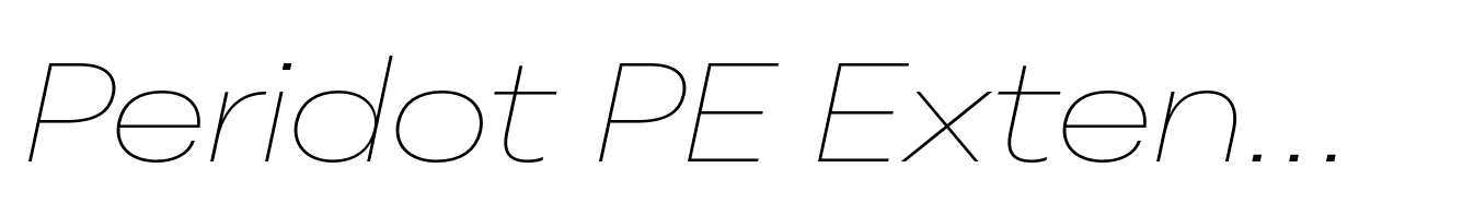 Peridot PE Extended Thin Italic